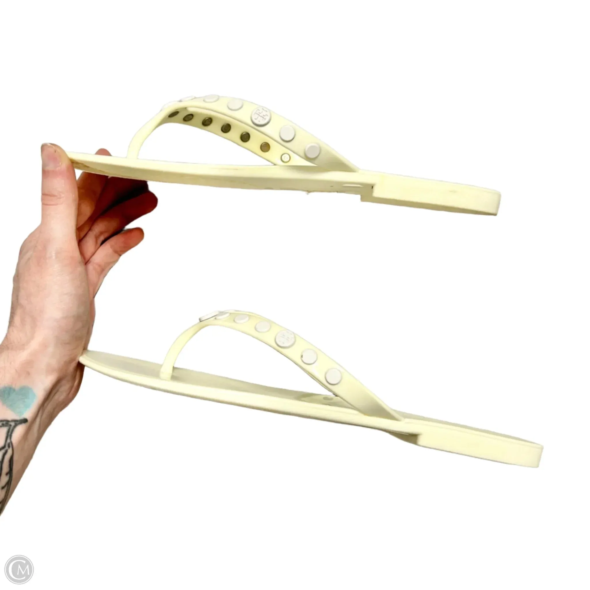 Sandals Designer By Tory Burch In Ivory, Size: 8