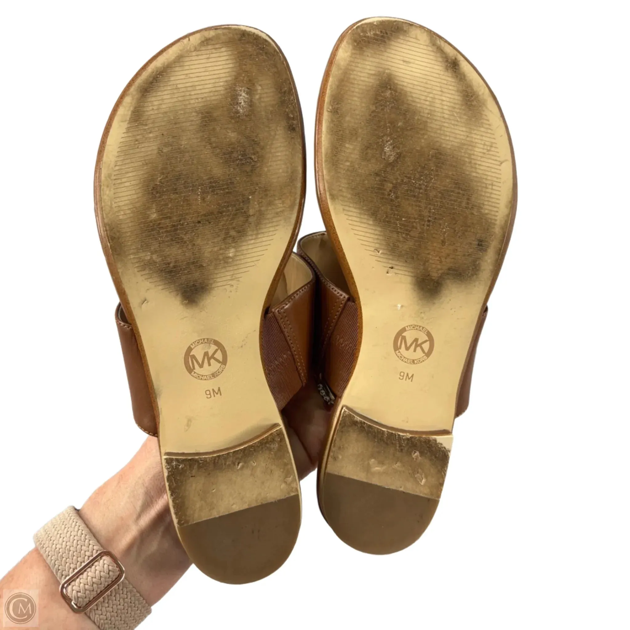 Sandals Flats By Michael By Michael Kors In Brown, Size: 9