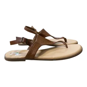 Sandals Flats By Time And Tru In Brown, Size:12