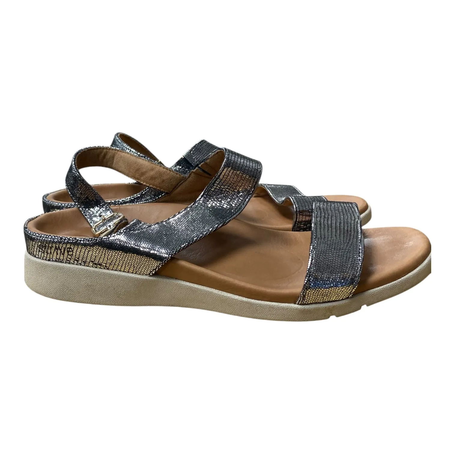 Sandals Flats ByStrive In Silver, Size:9.5