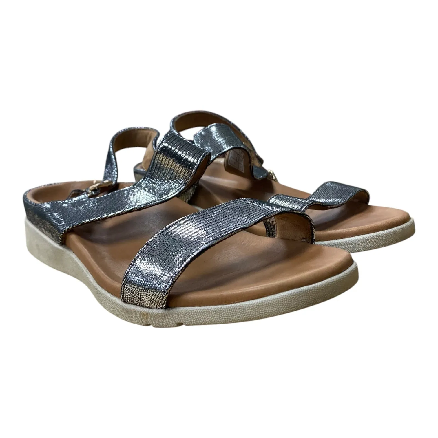 Sandals Flats ByStrive In Silver, Size:9.5