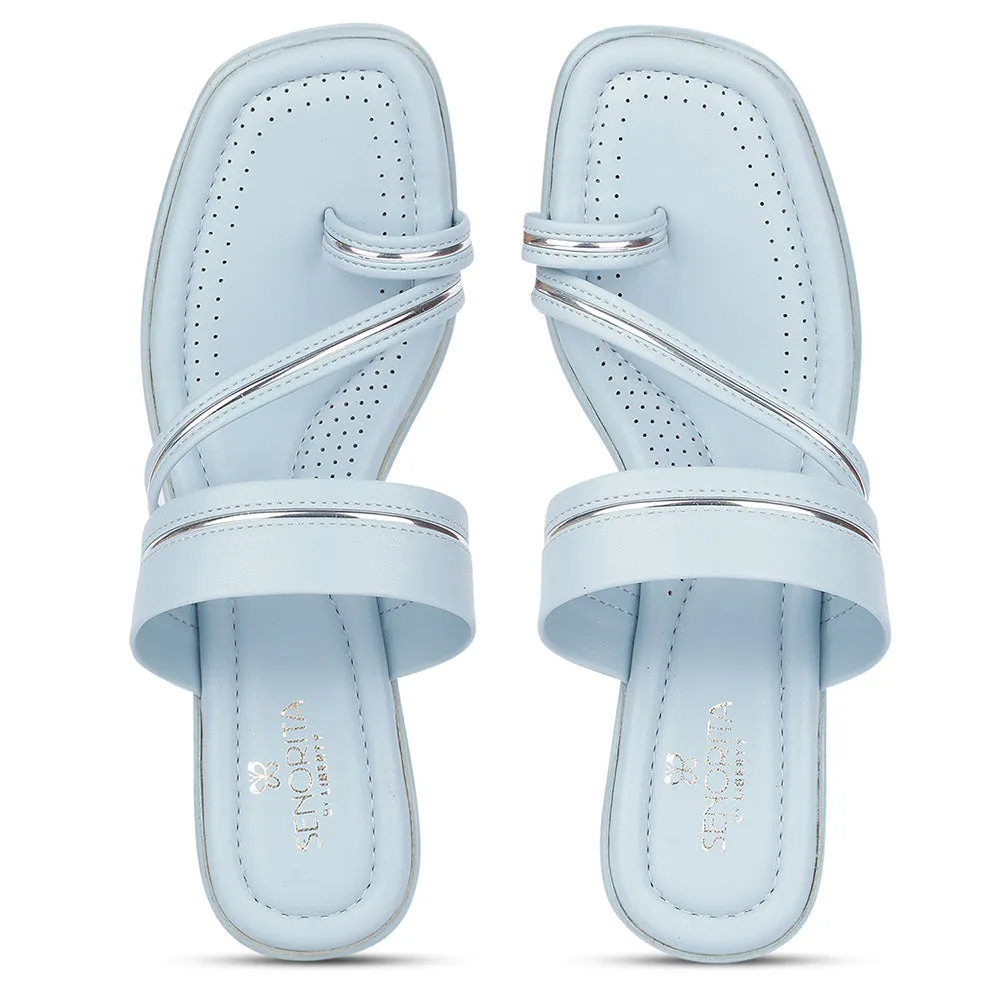 Senorita Casual S.Blue Block Heels For Women D839-03 By Liberty