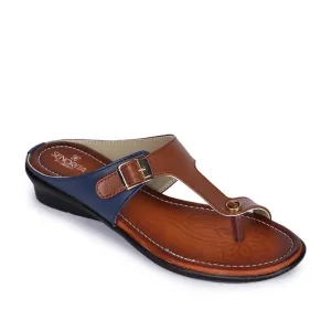 Senorita Ethnic Tan Toe Ring Slippers For Women D1-06 By Liberty