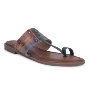 Senorita Green Ethnic Toe Ring Slippers For Women LAX-5 By Liberty