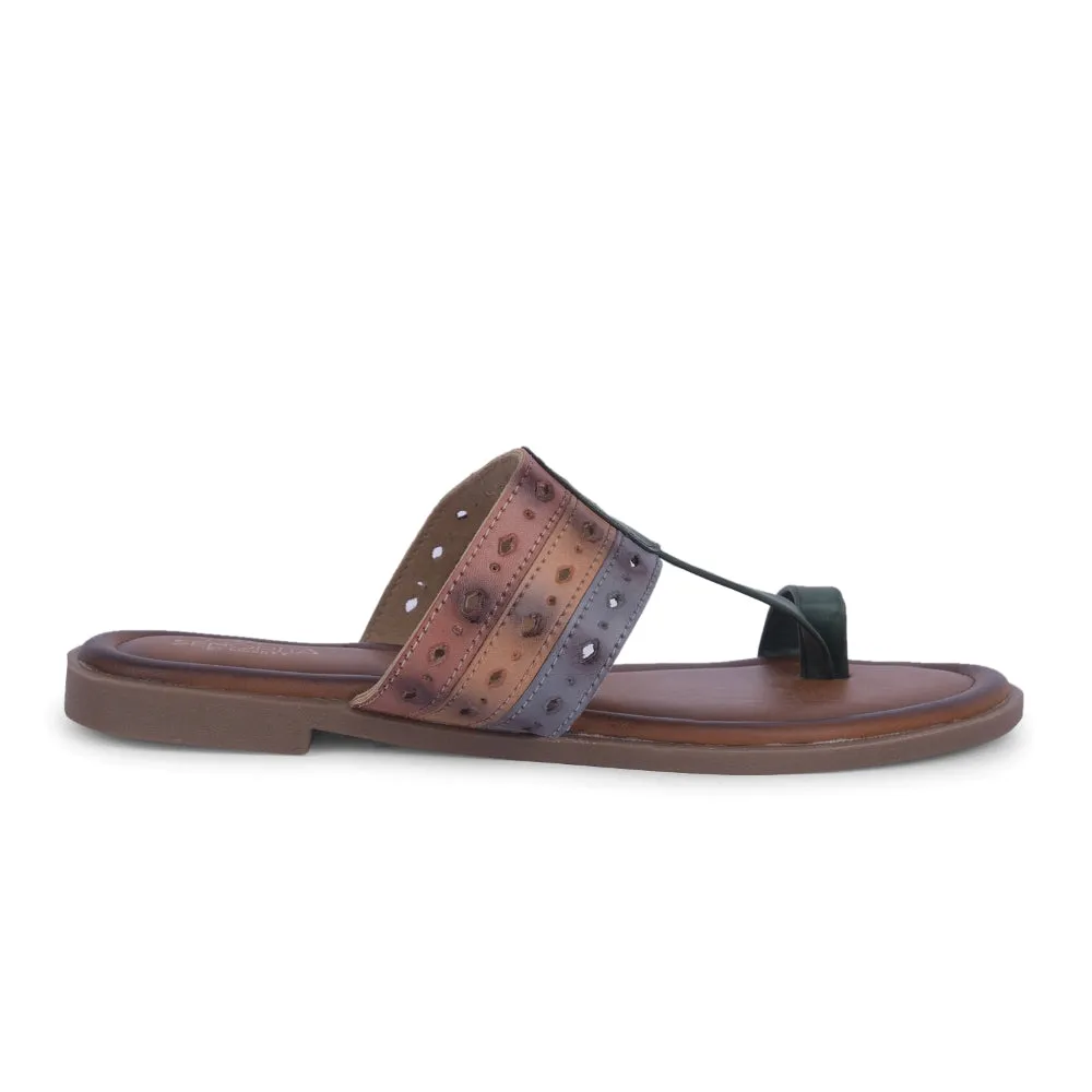 Senorita Green Ethnic Toe Ring Slippers For Women LAX-5 By Liberty