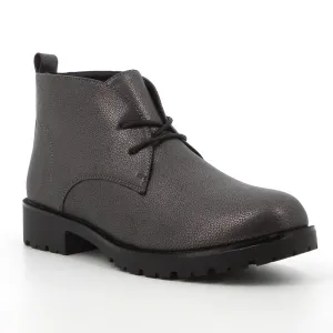 Soft Style By Hush Puppies Sam Metallic Ankle Bootie - Pewter