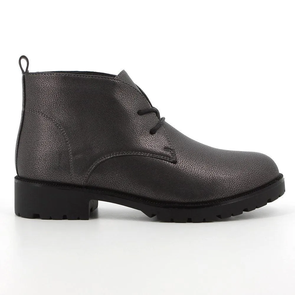 Soft Style By Hush Puppies Sam Metallic Ankle Bootie - Pewter