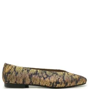 Spain Co Gold and Blue Printed V Flat