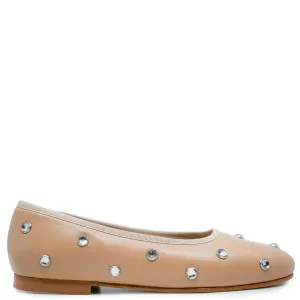 Spain Co Nude Embellished Flat