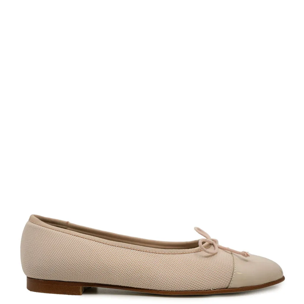 Spain Co Sand Texture Captoe Ballet Flat