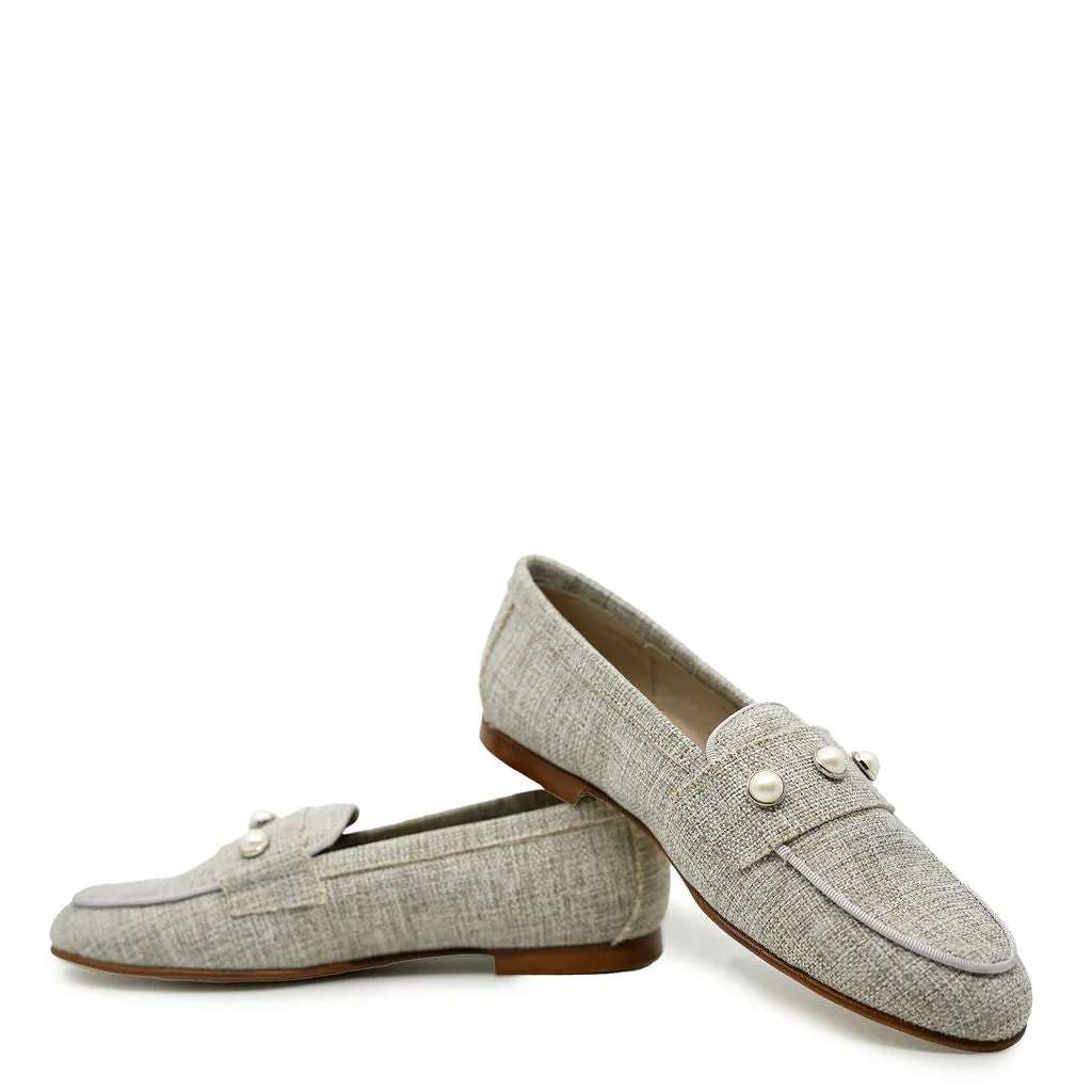 Spain Co Stone Linen Pearl Loafer