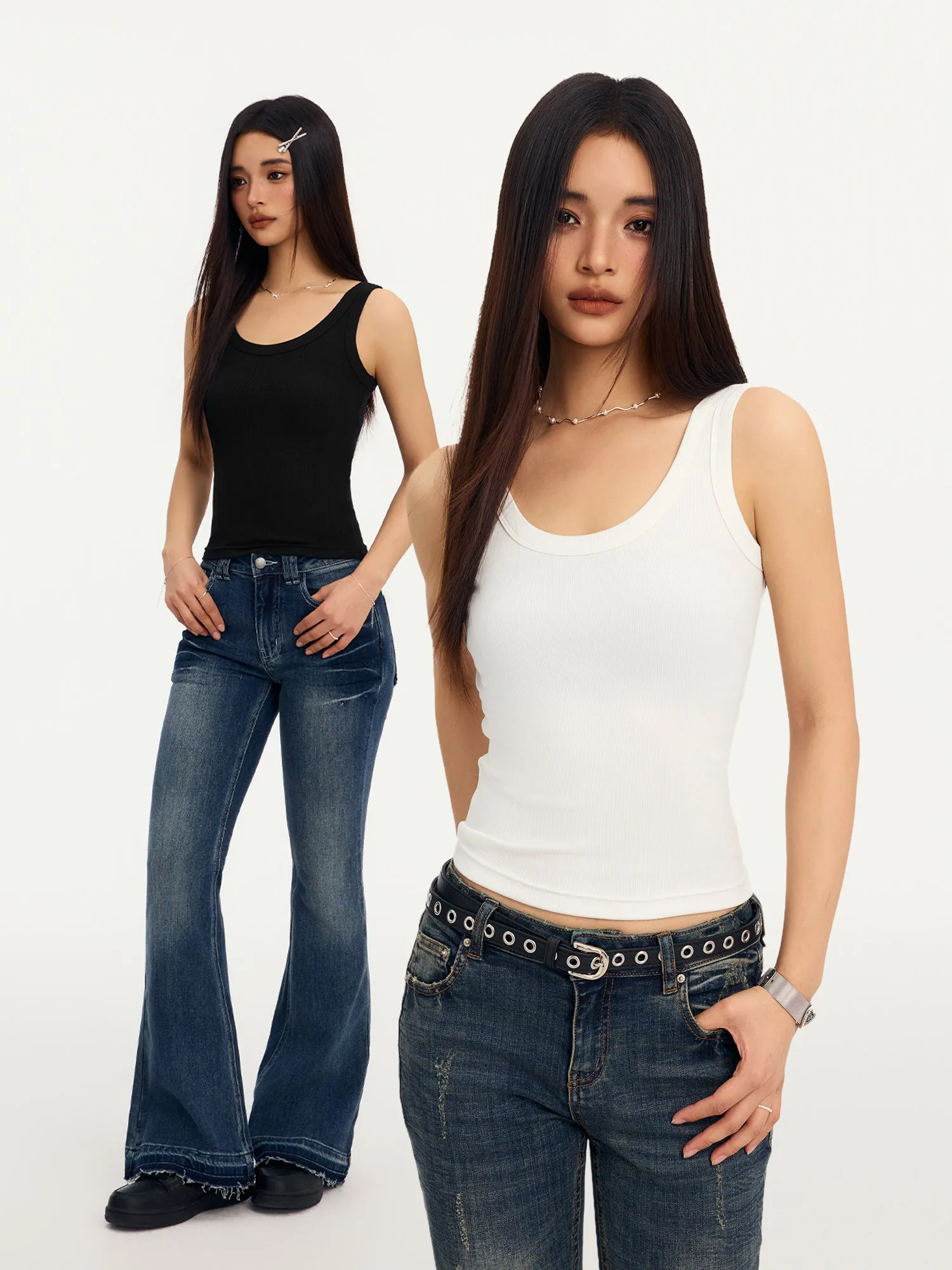 STK-Basic Hourglass Waist Tank Top