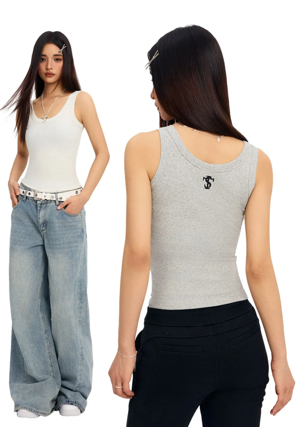 STK-Basic Hourglass Waist Tank Top
