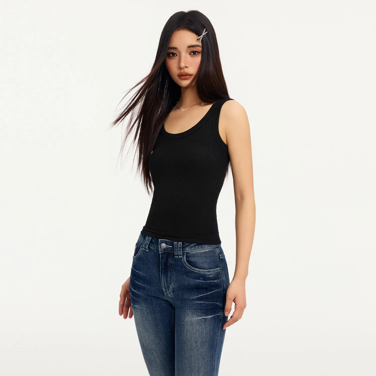 STK-Basic Hourglass Waist Tank Top