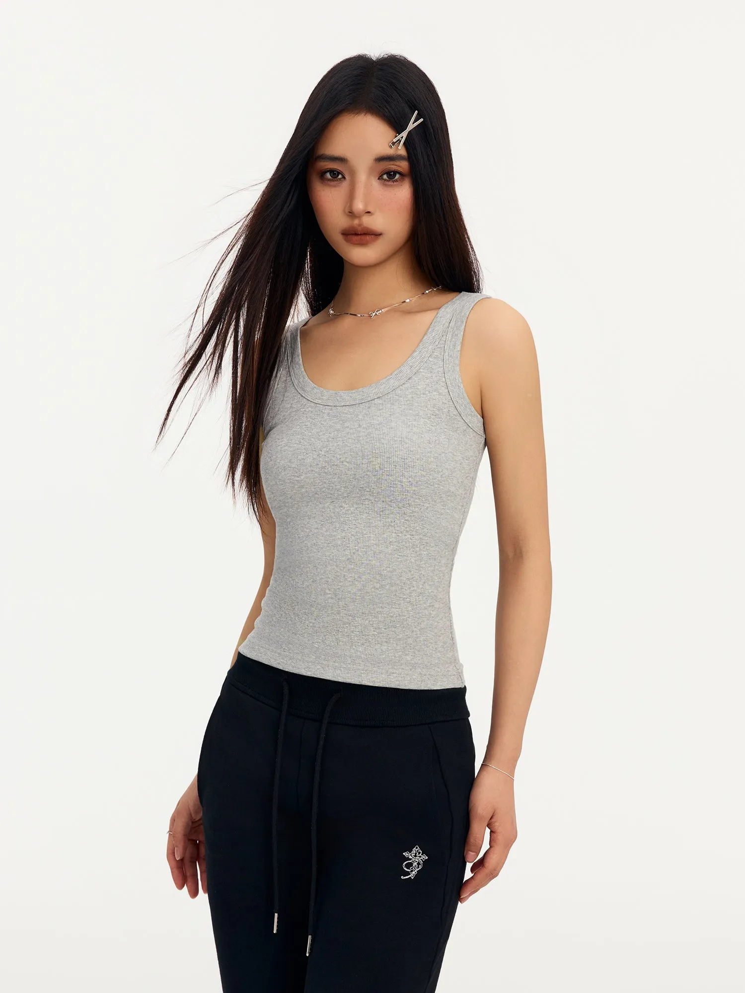 STK-Basic Hourglass Waist Tank Top