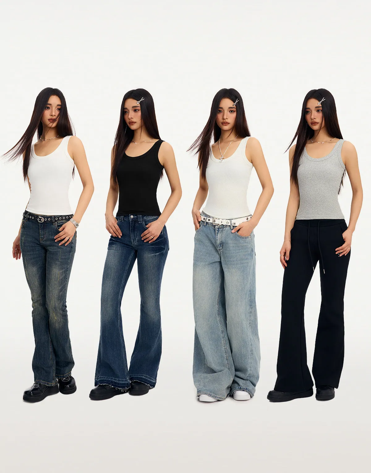 STK-Basic Hourglass Waist Tank Top