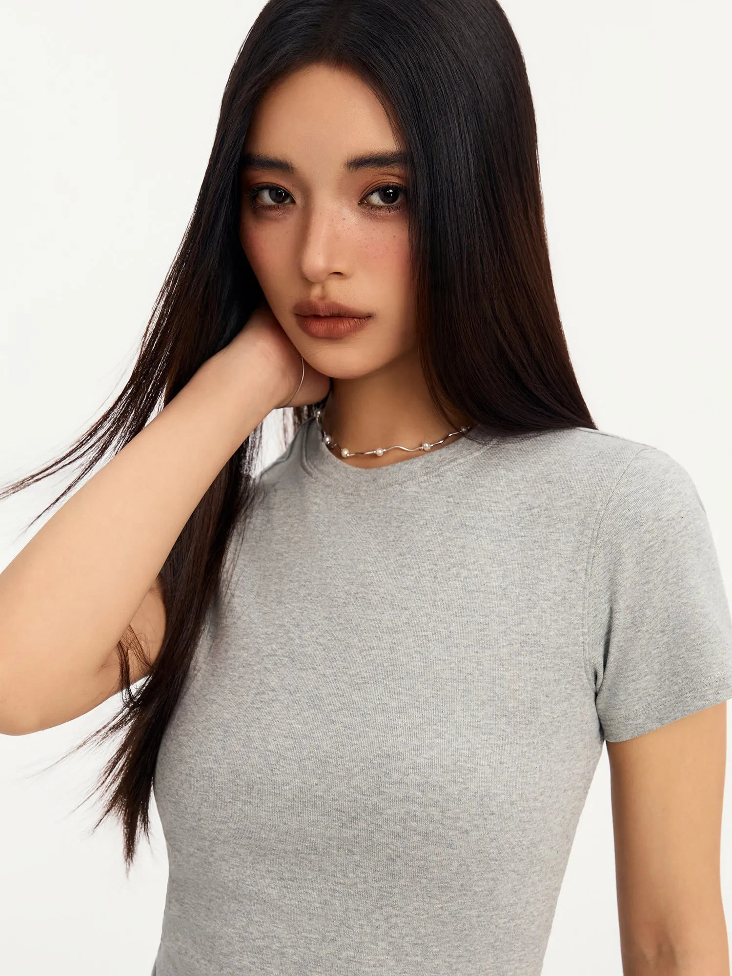 STK hourglass waist base short sleeve T-shirt