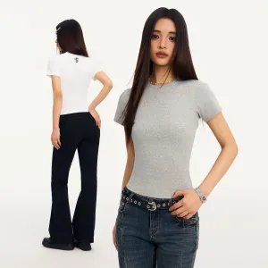 STK hourglass waist base short sleeve T-shirt