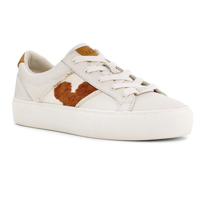 UGG Dinale Leather Sneaker - Cow Print/White Sand