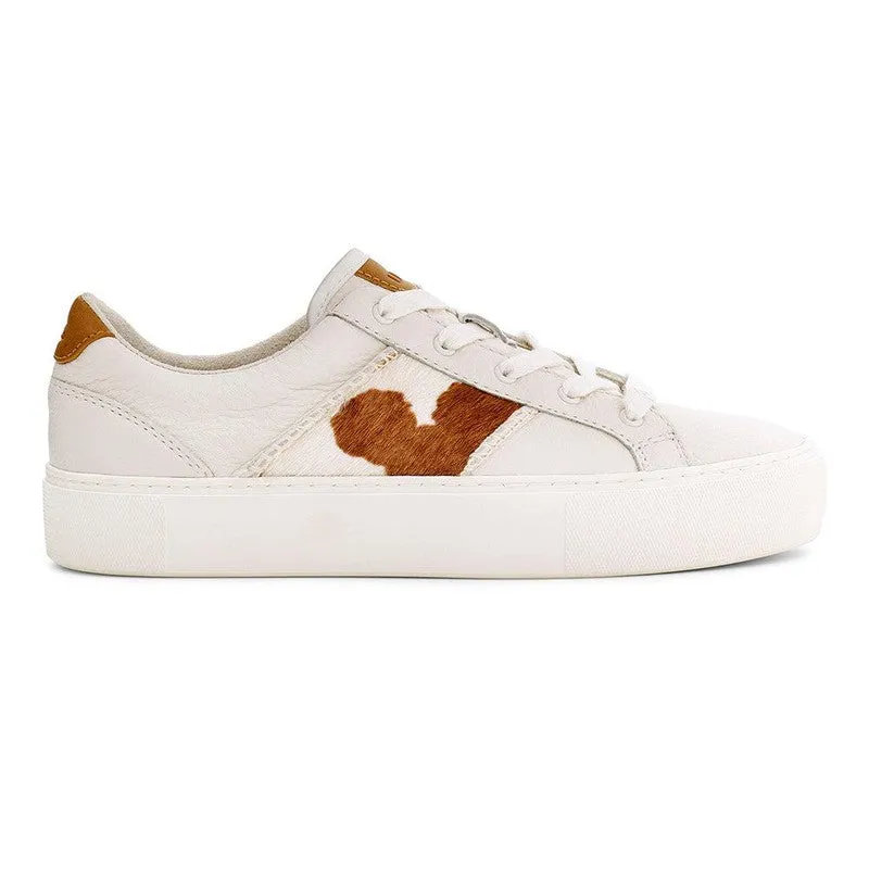UGG Dinale Leather Sneaker - Cow Print/White Sand