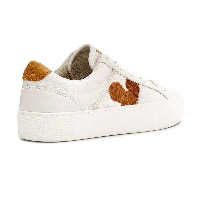 UGG Dinale Leather Sneaker - Cow Print/White Sand