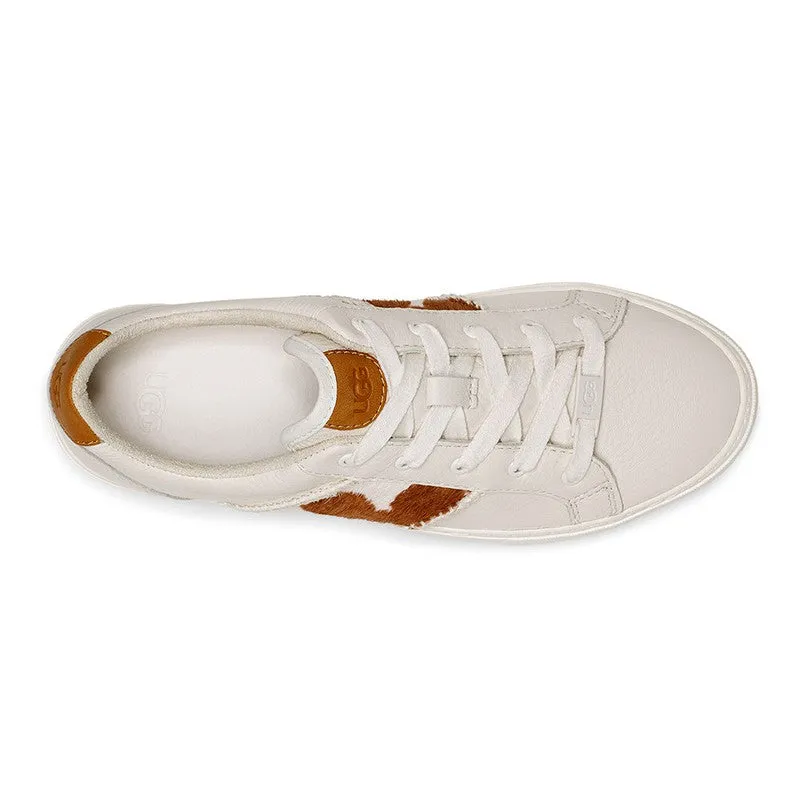 UGG Dinale Leather Sneaker - Cow Print/White Sand