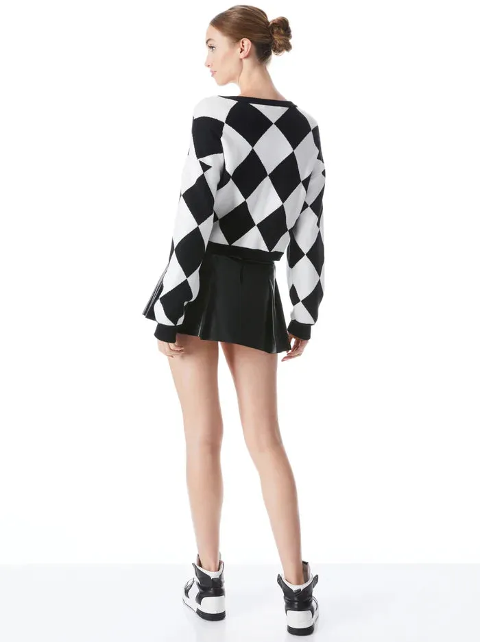 Verena Jacquard Textured Cardigan - Soft White / Black