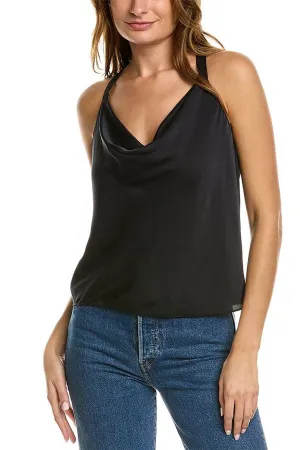 Victoria Cowl Neck Top - Black