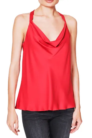 Victoria Cowl Neck Top - Rouge