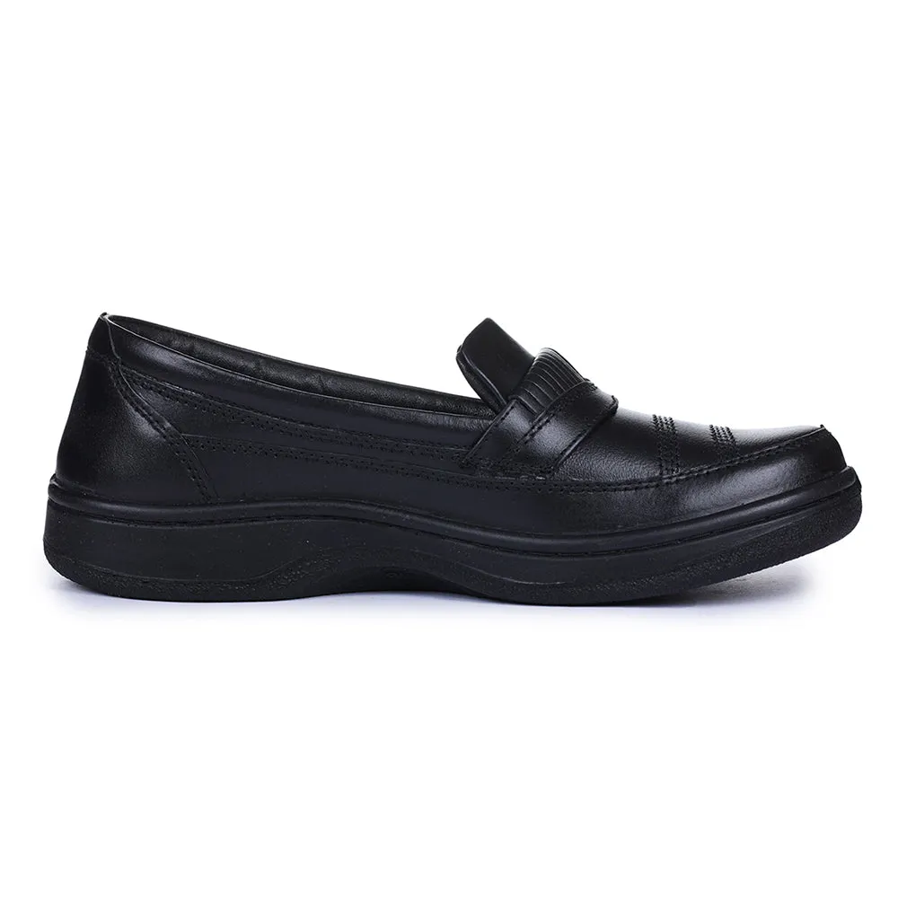 Warrior Black Formal Non Lacing Shoes For Men 2078-02 By Liberty