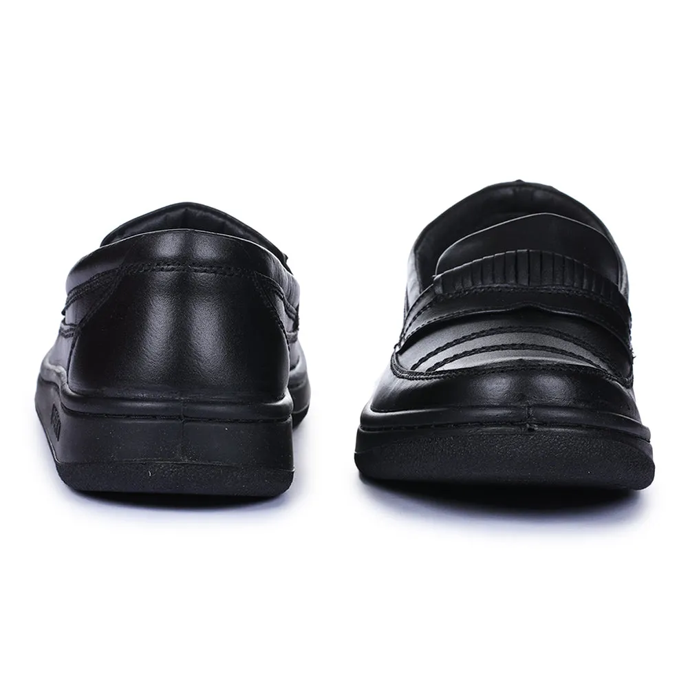Warrior Black Formal Non Lacing Shoes For Men 2078-02 By Liberty