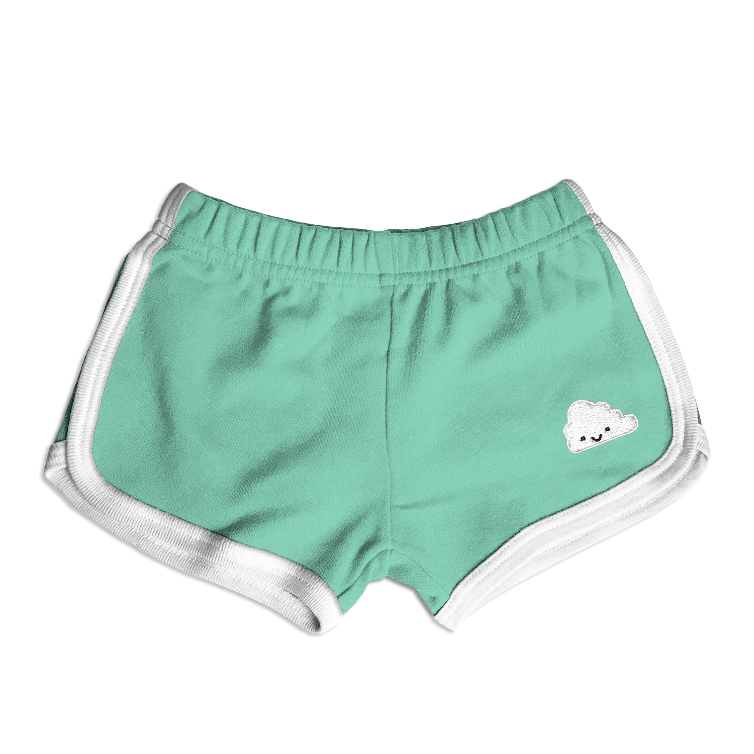 Whistle & Flute Kawaii Cloud Running Shorts - Seafoam