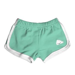 Whistle & Flute Kawaii Cloud Running Shorts - Seafoam