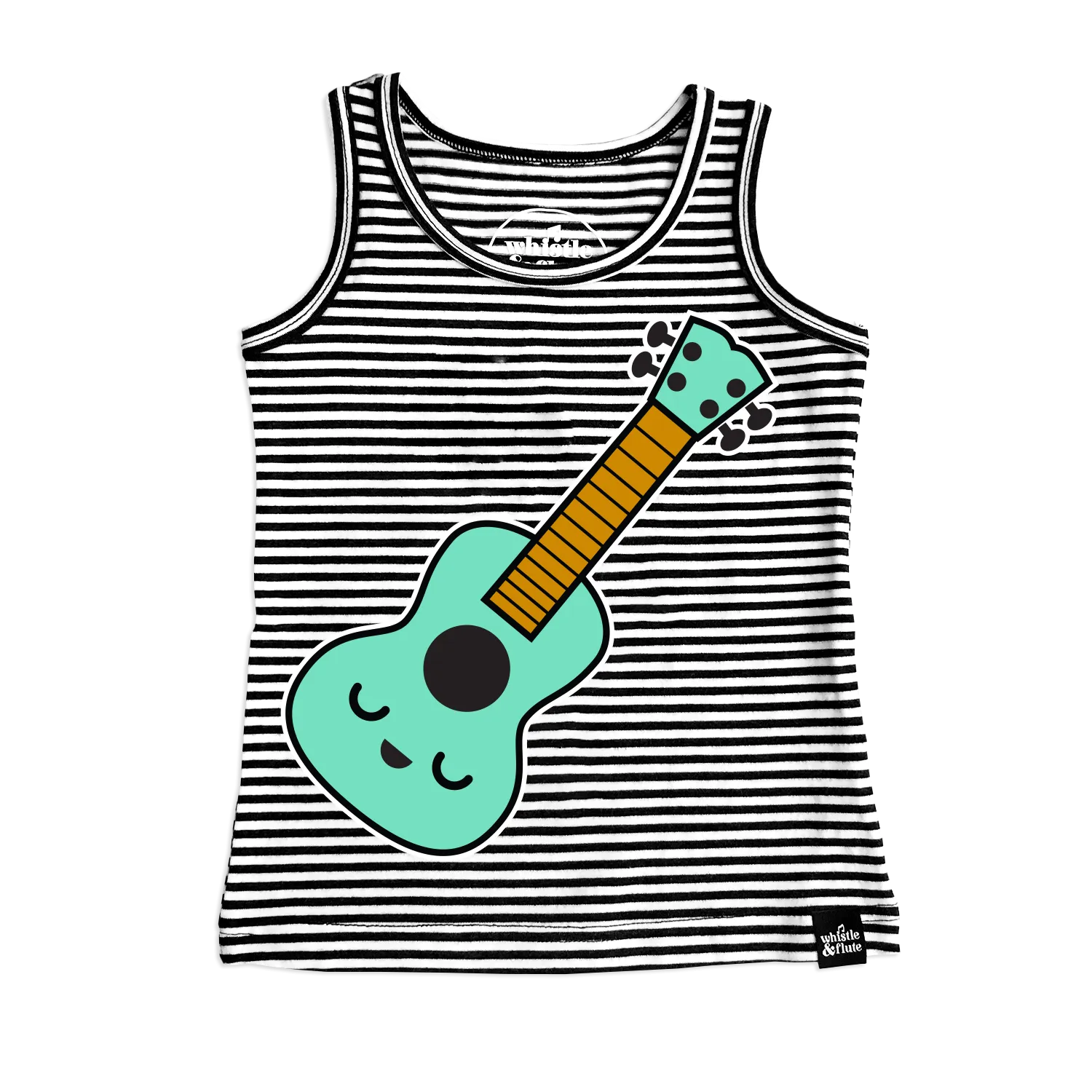 Whistle & Flute Kawaii Ukulele Striped Tank Top