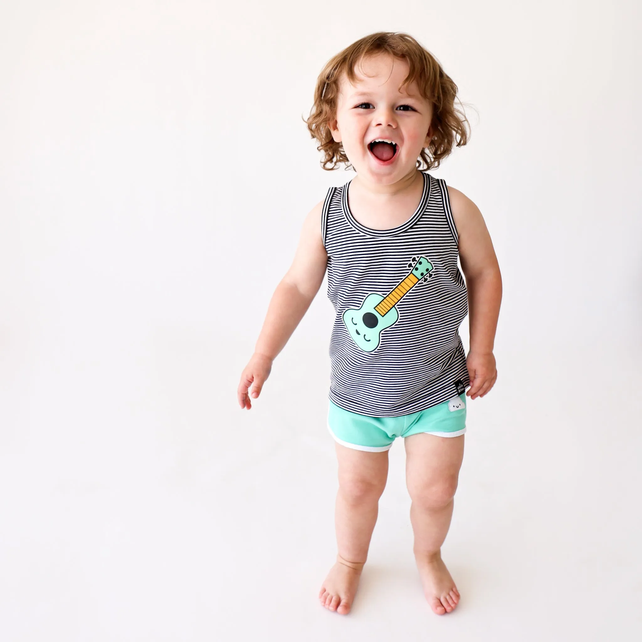Whistle & Flute Kawaii Ukulele Striped Tank Top