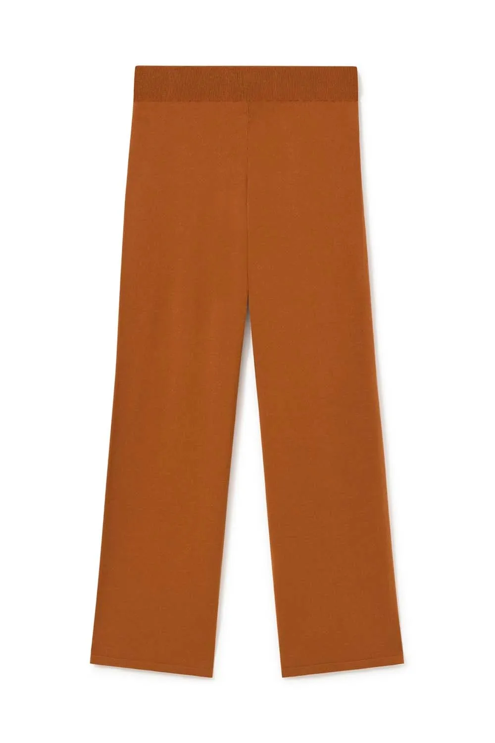 Wide Knitted Trousers - Brown
