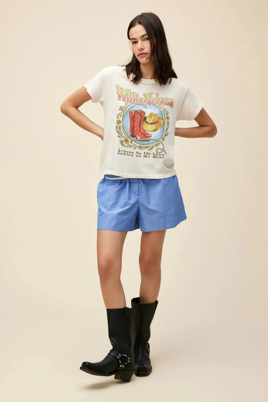 Willie Nelson Paisley Tee - Dirty White