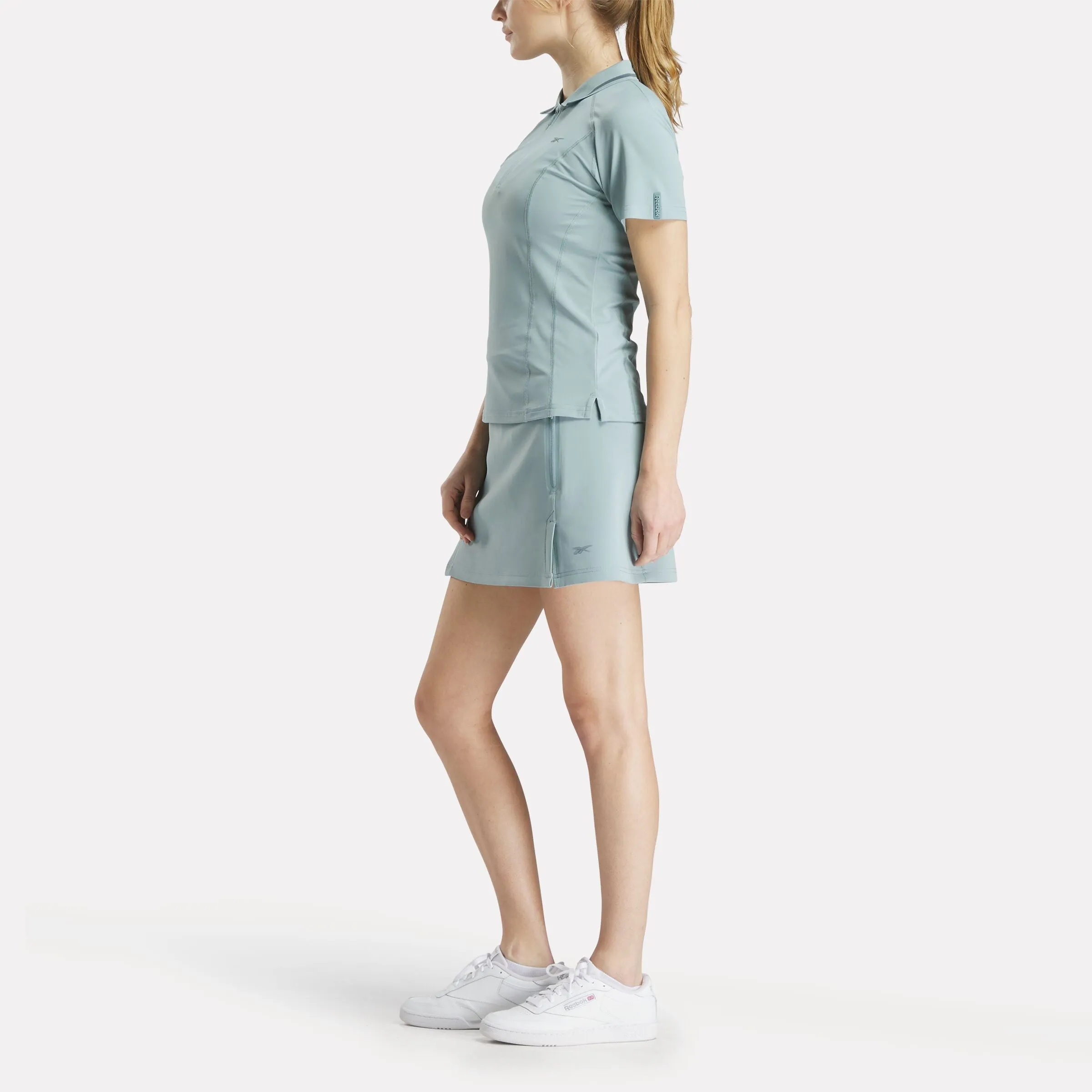 Women's Short Sleeve Zip Bodycon Golf Polo Shirt