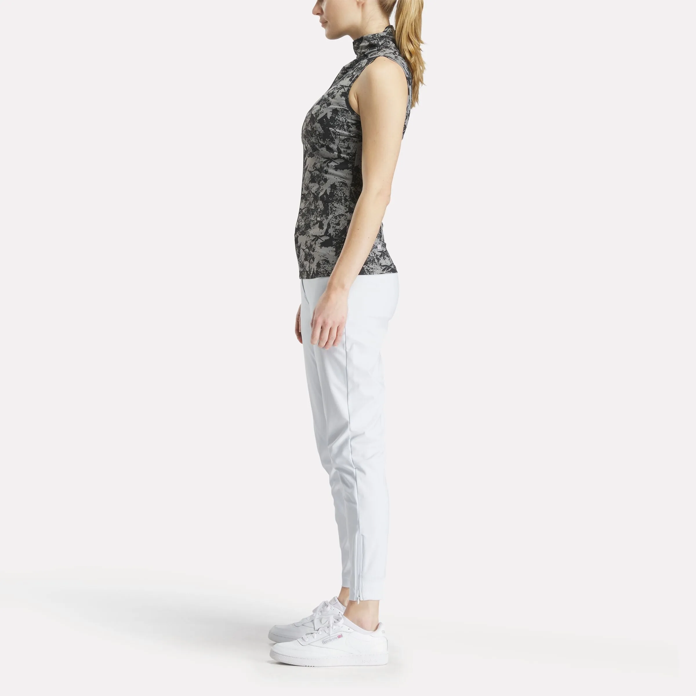 Women's Sleeveless Mock Neck Golf Top - Vector Abstract Print