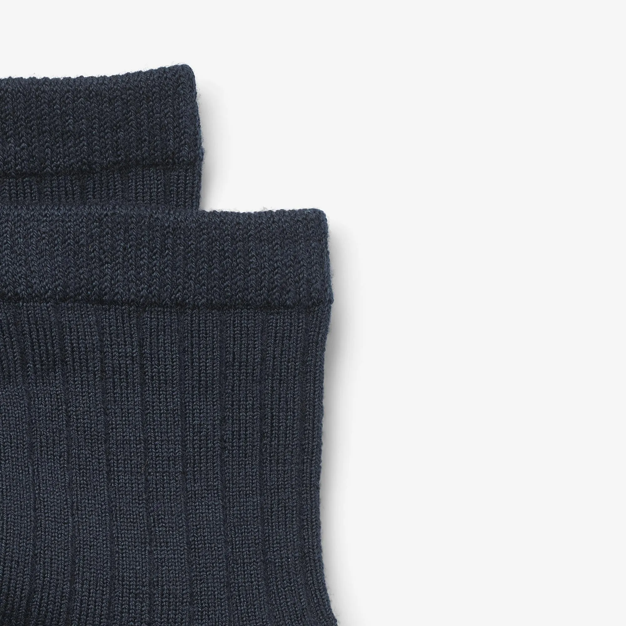 Wool Rib Socks Vilde - navy