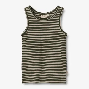 Wool Singlet Iggy - green stripe