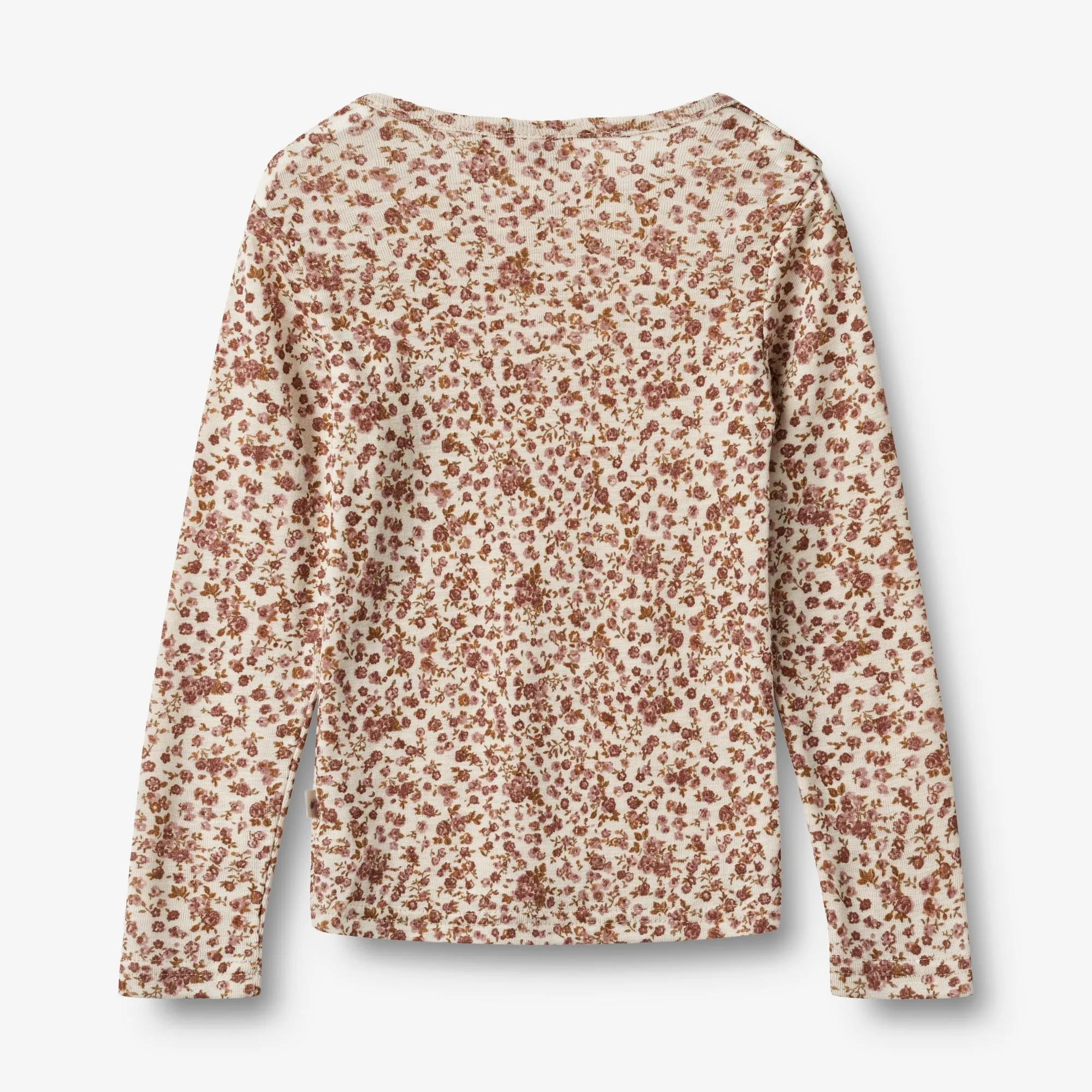 Wool T-Shirt L/S Alfie - rose flowers