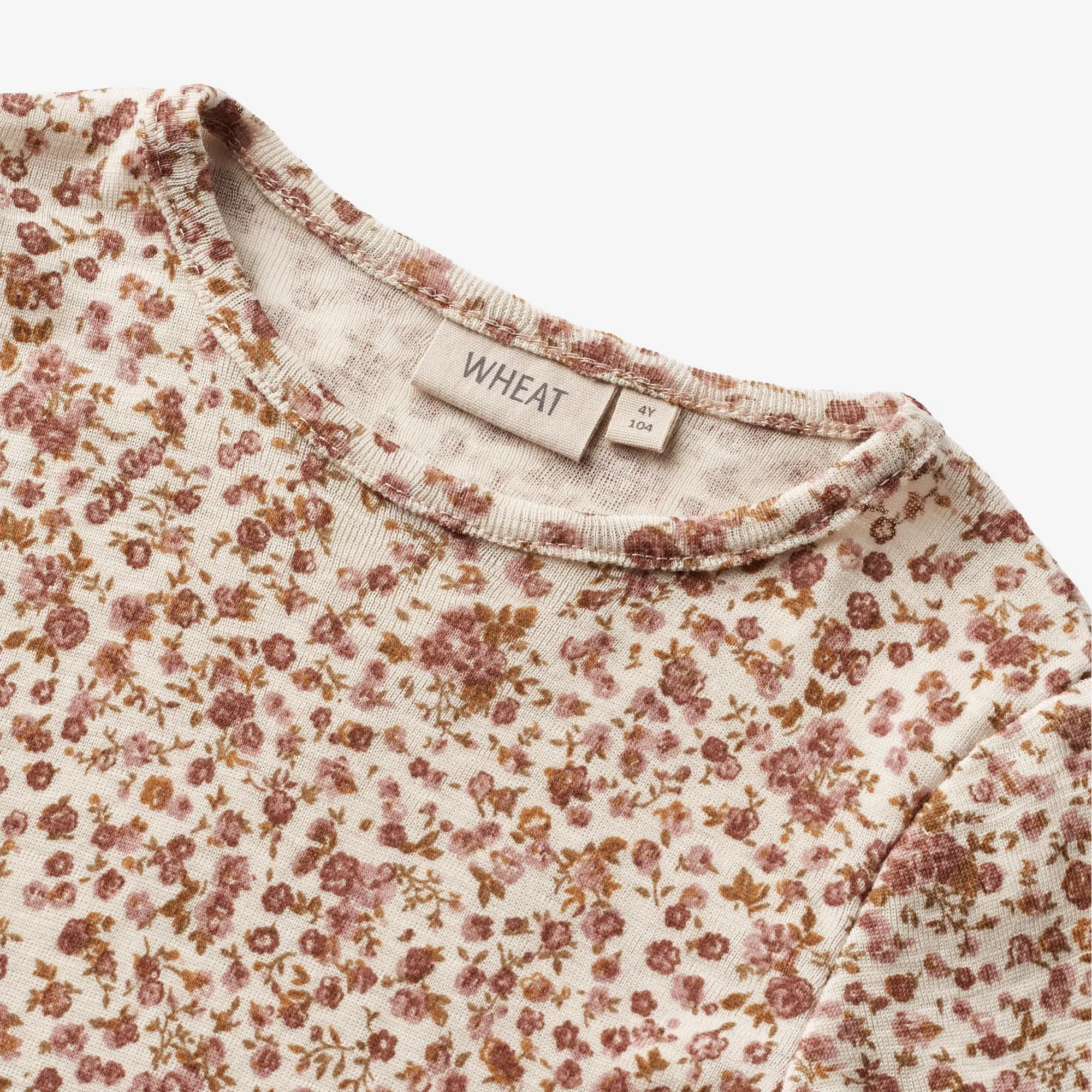 Wool T-Shirt L/S Alfie - rose flowers