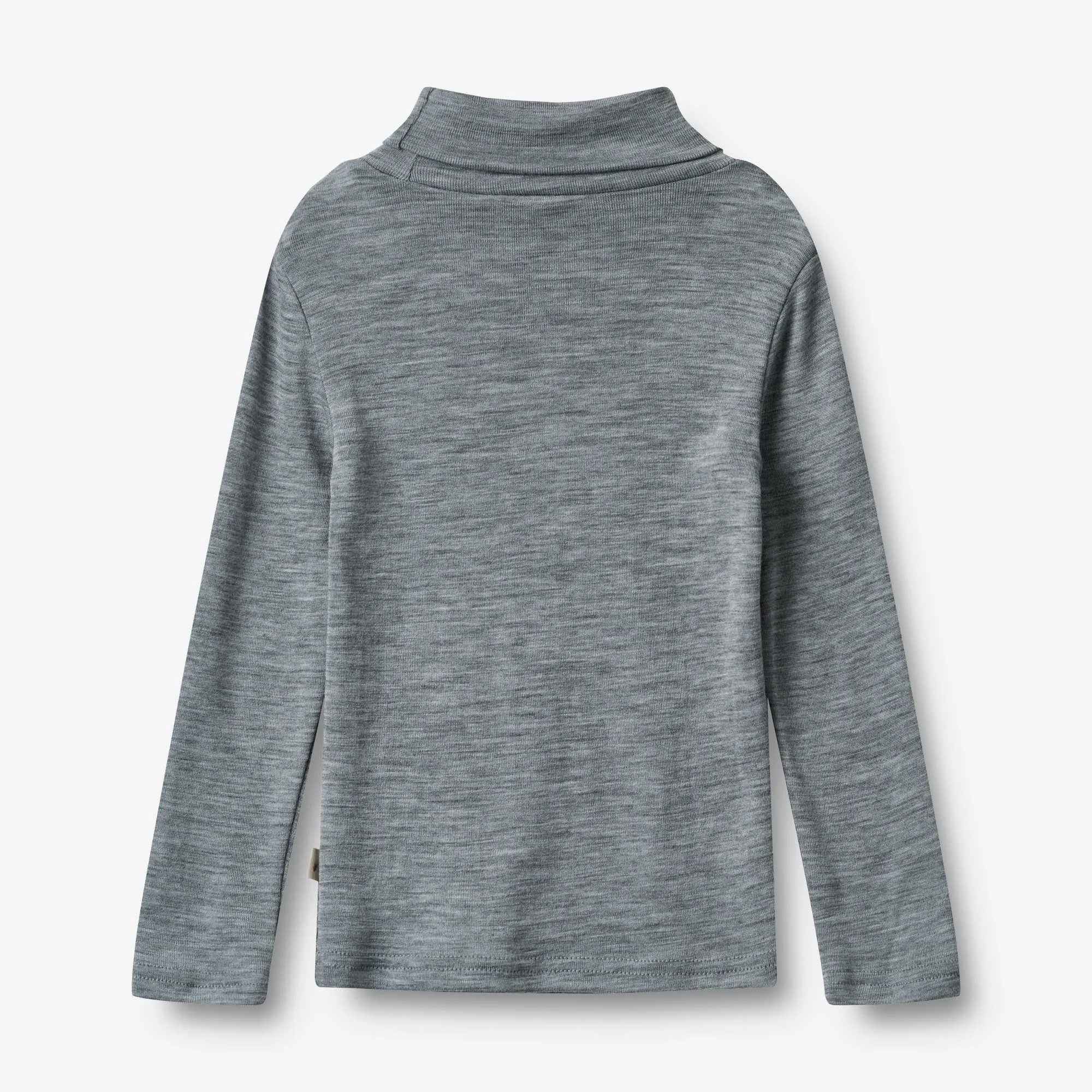 Wool T-Shirt Roll Neck Aksel - melange grey