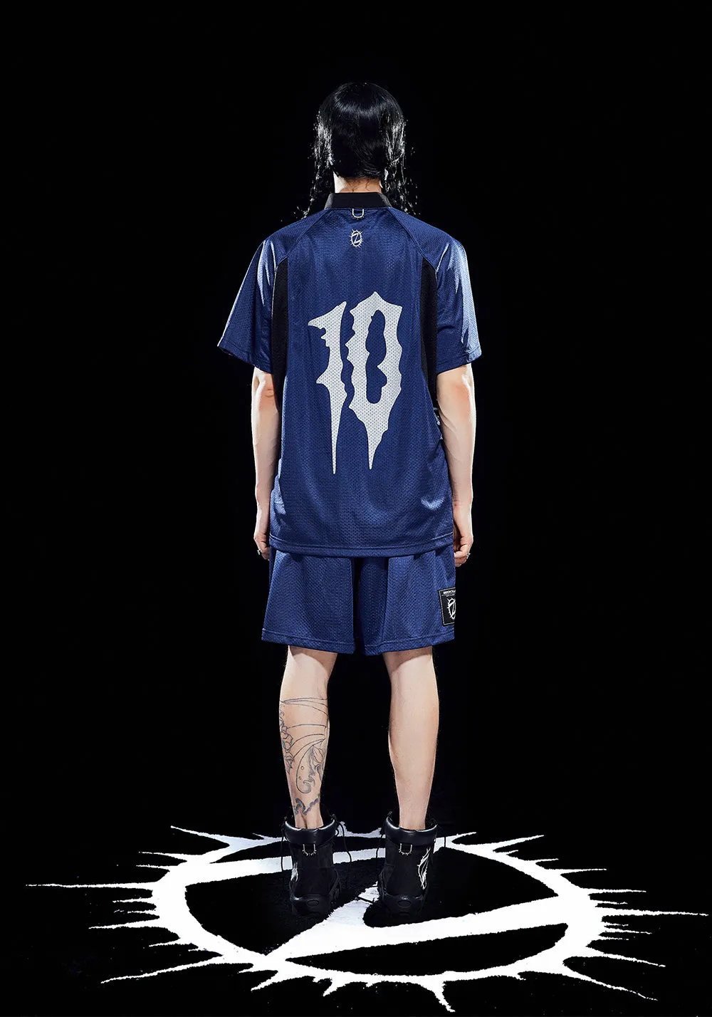ZOZOKILLA Dark Blue Mesh Sports Jersey T - shirt